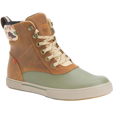 Xtratuf Boots Men's 6 in Leather Lace Ankle Deck Boot - Tan And Green